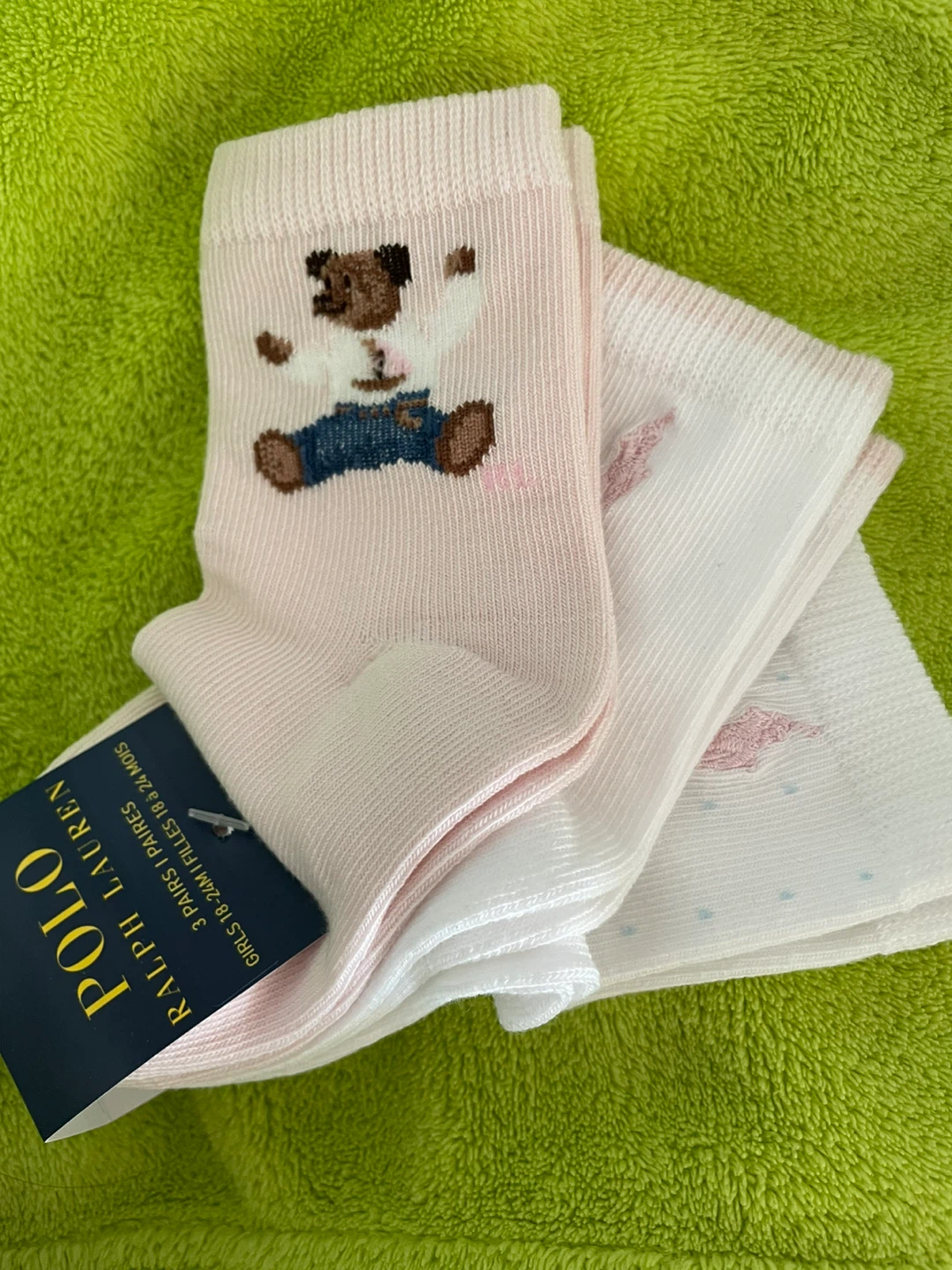 Polo Ralph Lauren Baby Girls Socks 3 Pair 18-24 Months