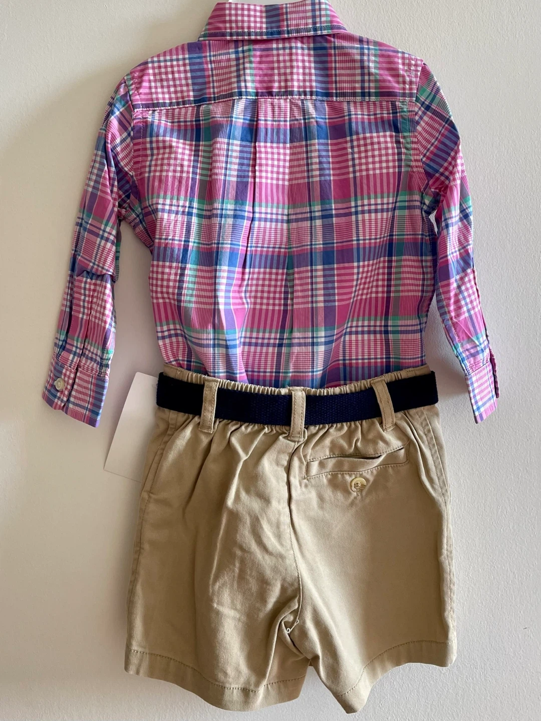 12M Polo Ralph Lauren Plaid Button-Down Shirt & Chino Shorts Set - photo 2