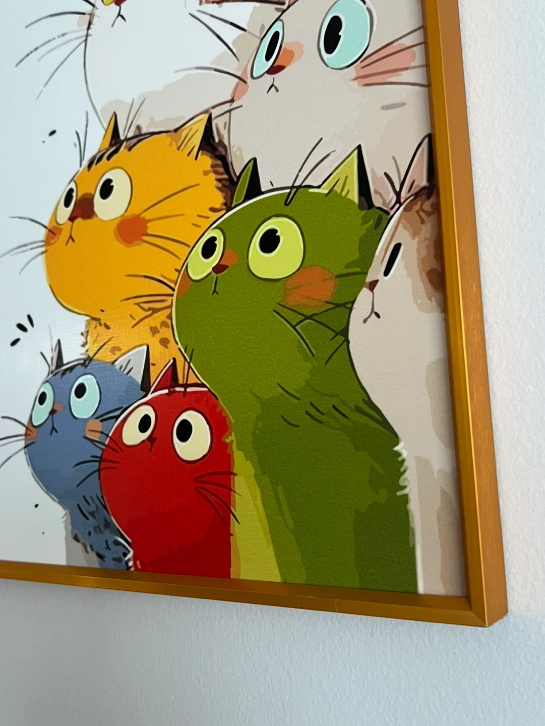 Framed Art Print - Whimsical Cats with Bird - photo 2