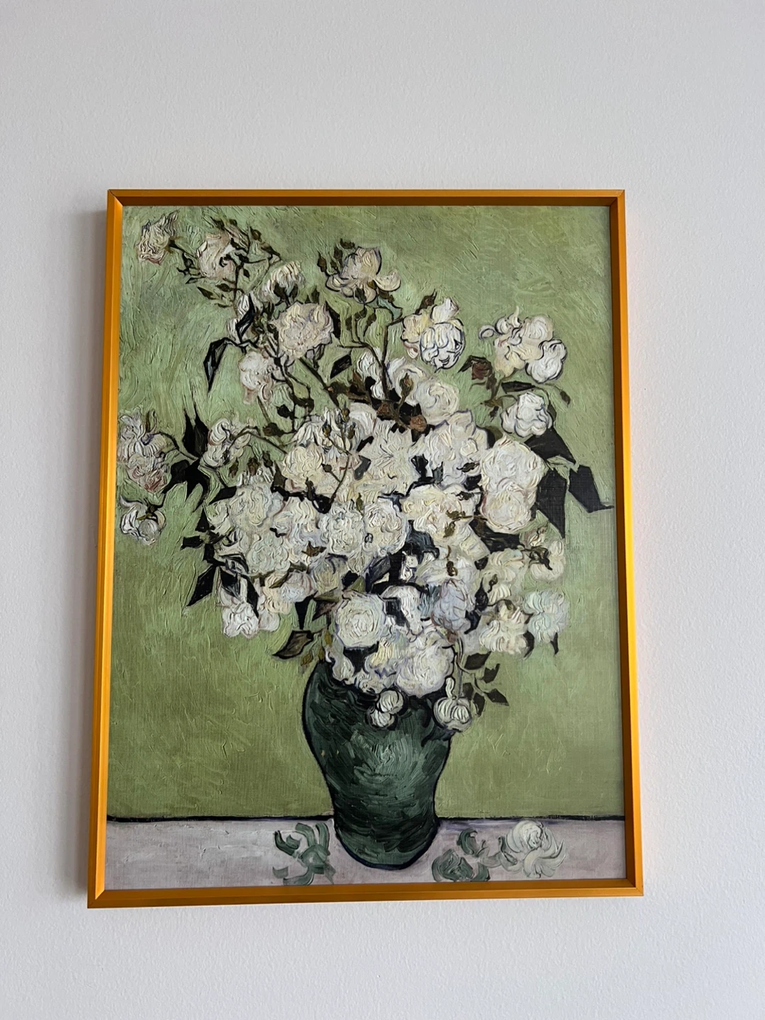 Framed Van Gogh "Vase with White Roses" Art Print