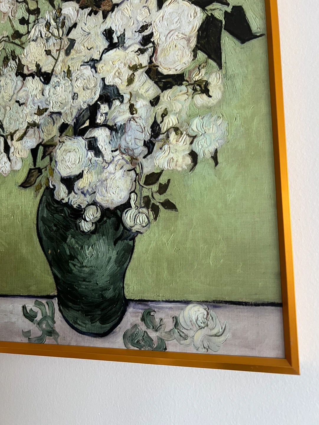 Framed Van Gogh "Vase with White Roses" Art Print - photo 3