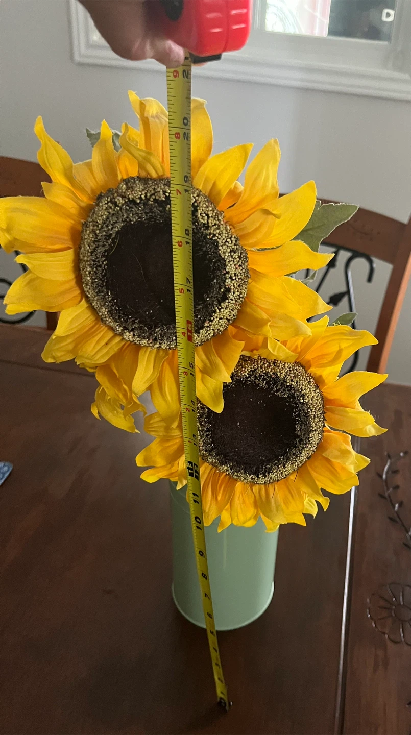 Artificial Sunflowers in Light Green Watering Can Vase - photo 2