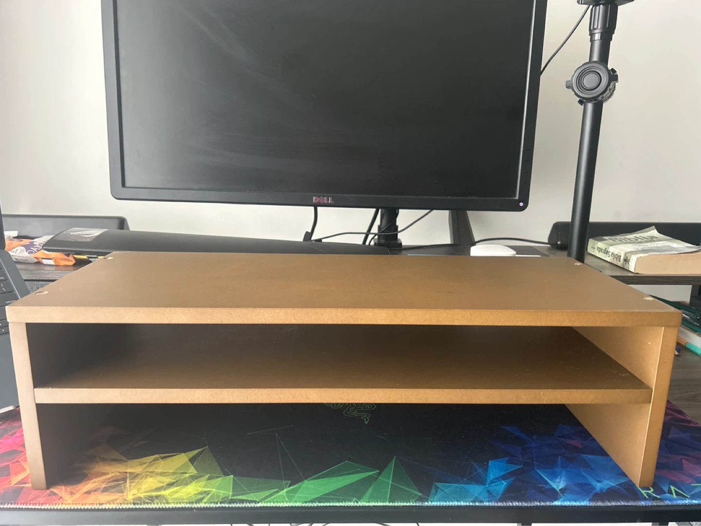 Wooden Monitor Stand riser with Shelves