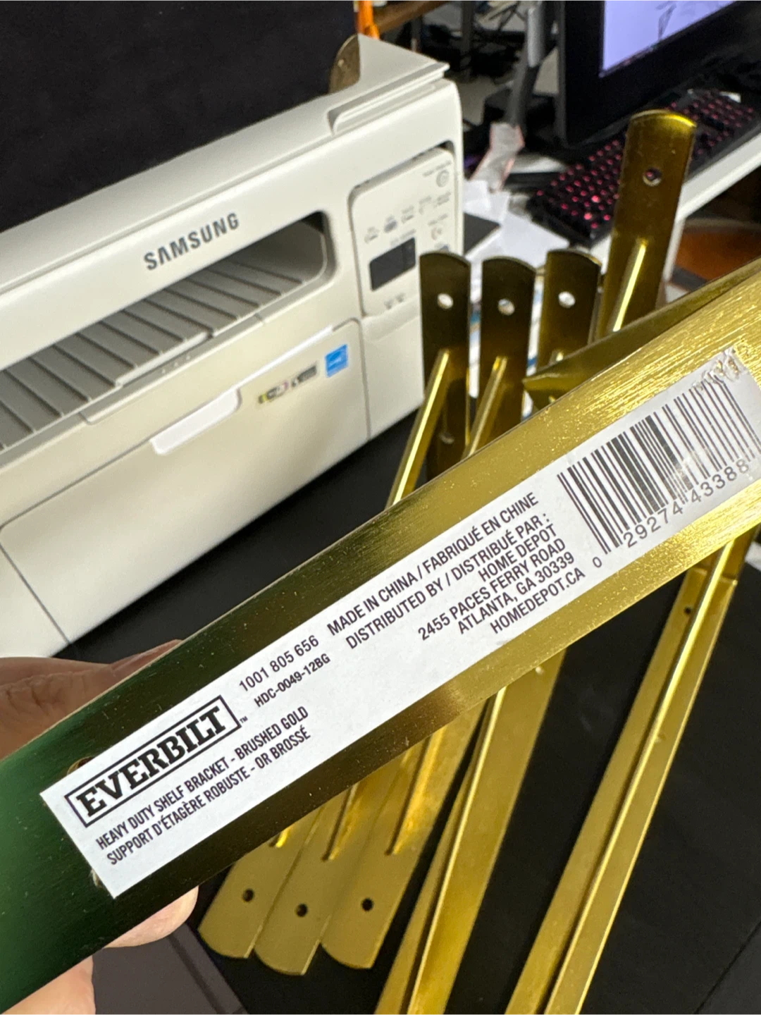 Everbilt Heavy Duty Shelf Brackets - Brushed Gold - photo 3