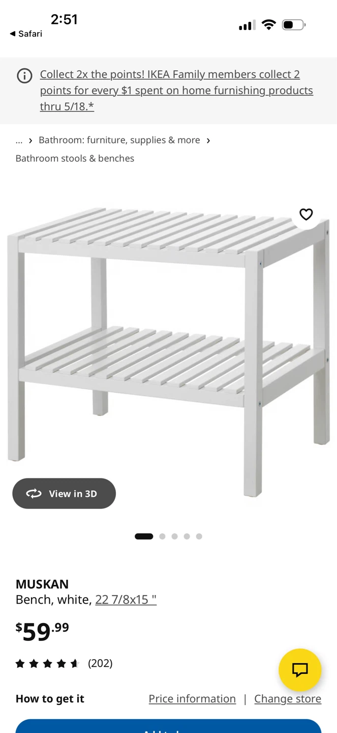 IKEA MUSKAN Bench, Natural Wood - photo 2