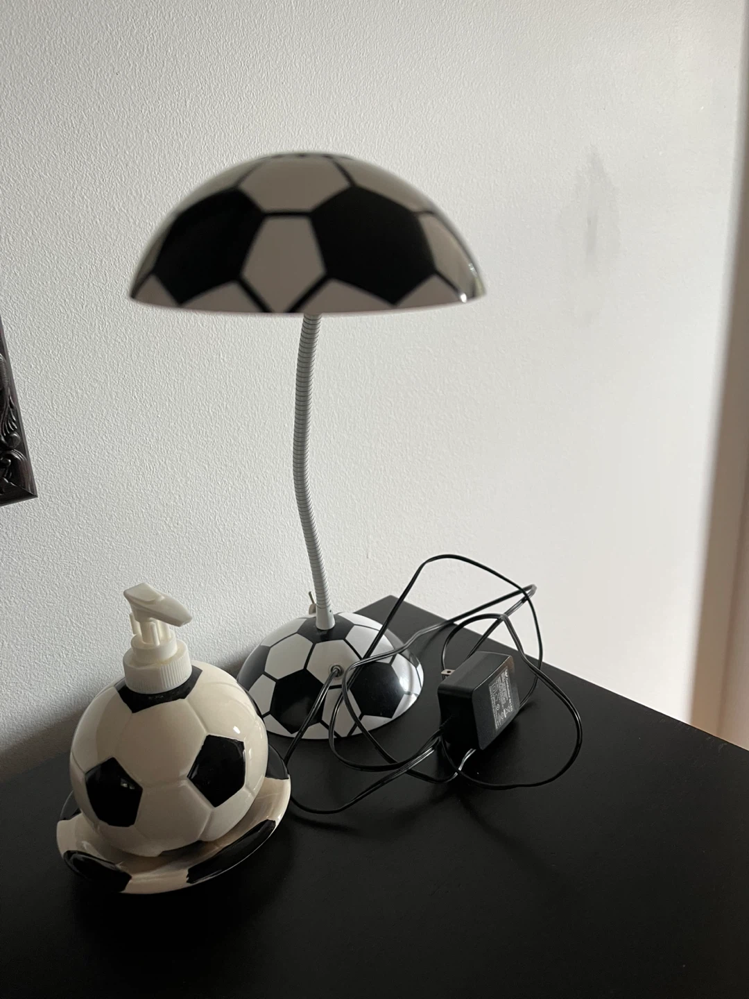 Soccer Ball Lamp and Soap Dispenser Set