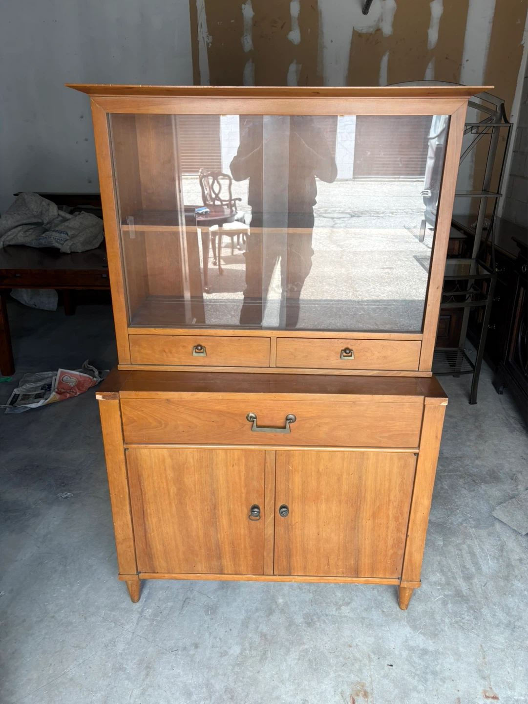 Free delivery antique Vintage Wooden China Cabinet (1950-1960)
