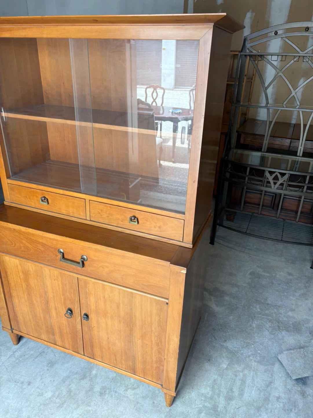 Free delivery antique Vintage Wooden China Cabinet (1950-1960) - photo 5
