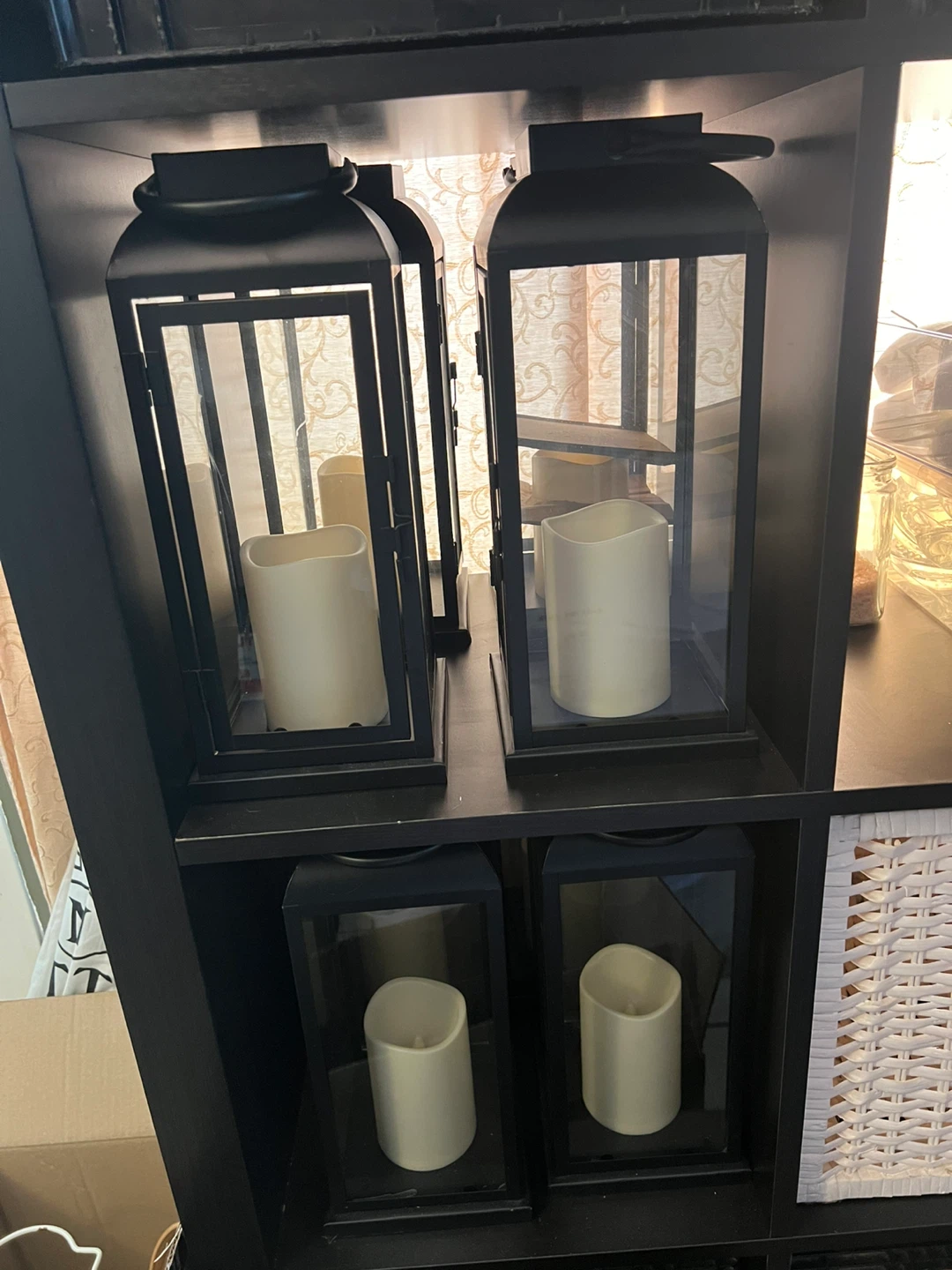New- Black Metal Lantern with LED Candle - photo 4