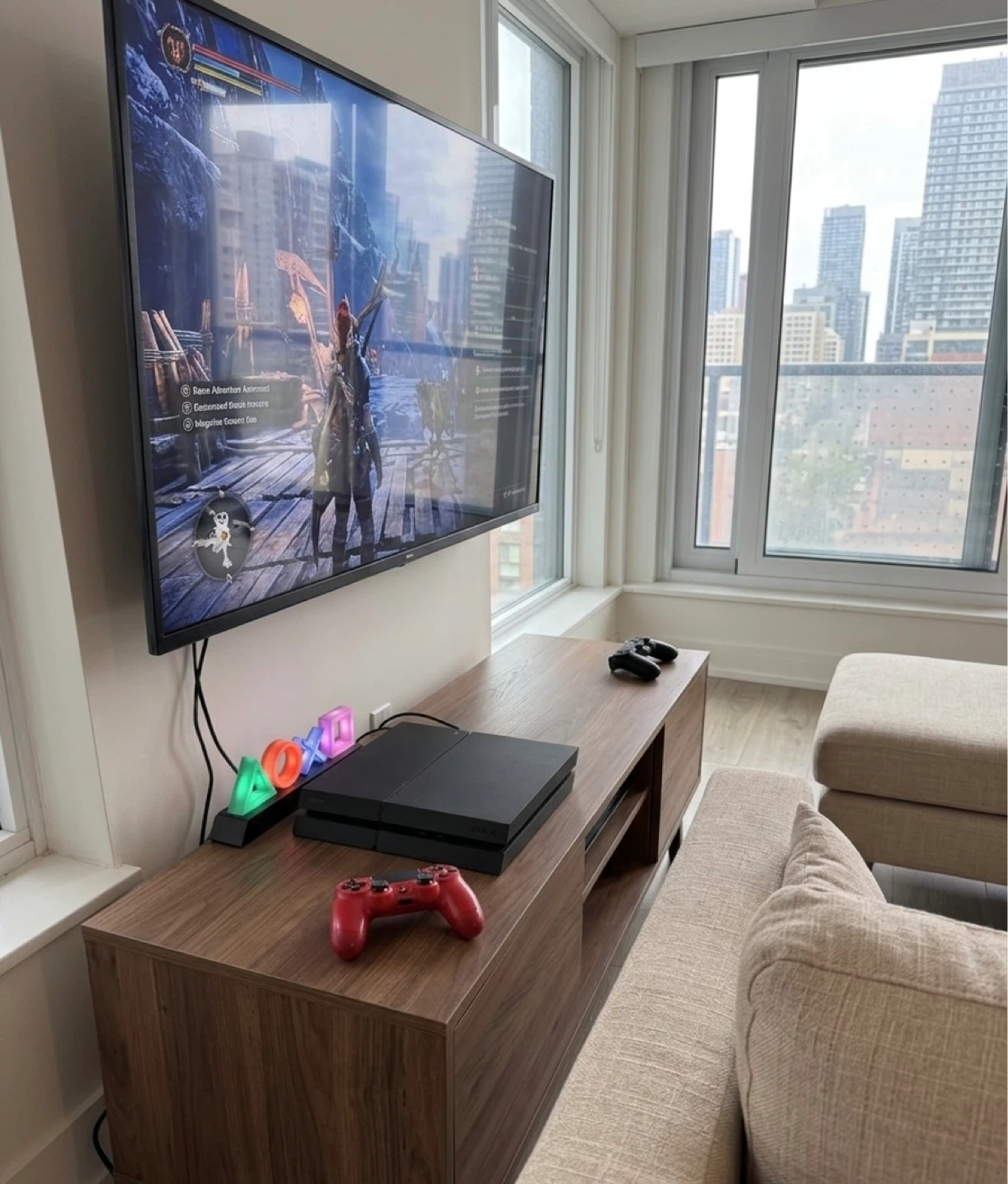 Sony PlayStation 4 (PS4) Console with Red Controller