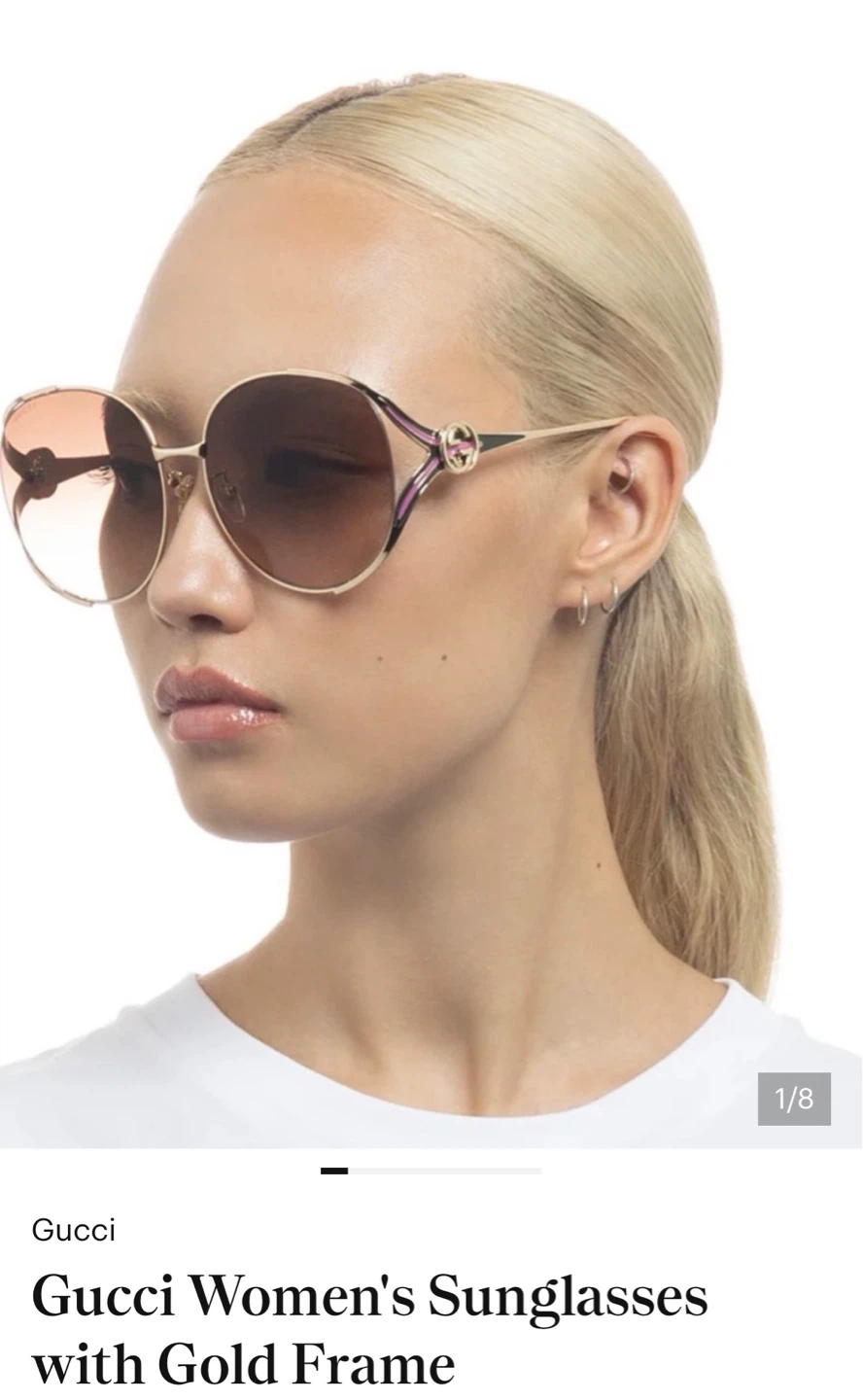 Gucci Women's Sunglasses Gold Frame