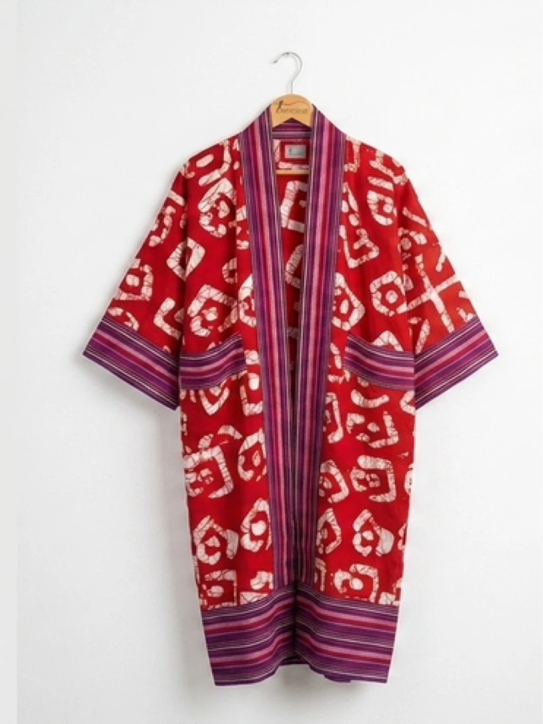 Red aso oke Kimono Robe - photo 2