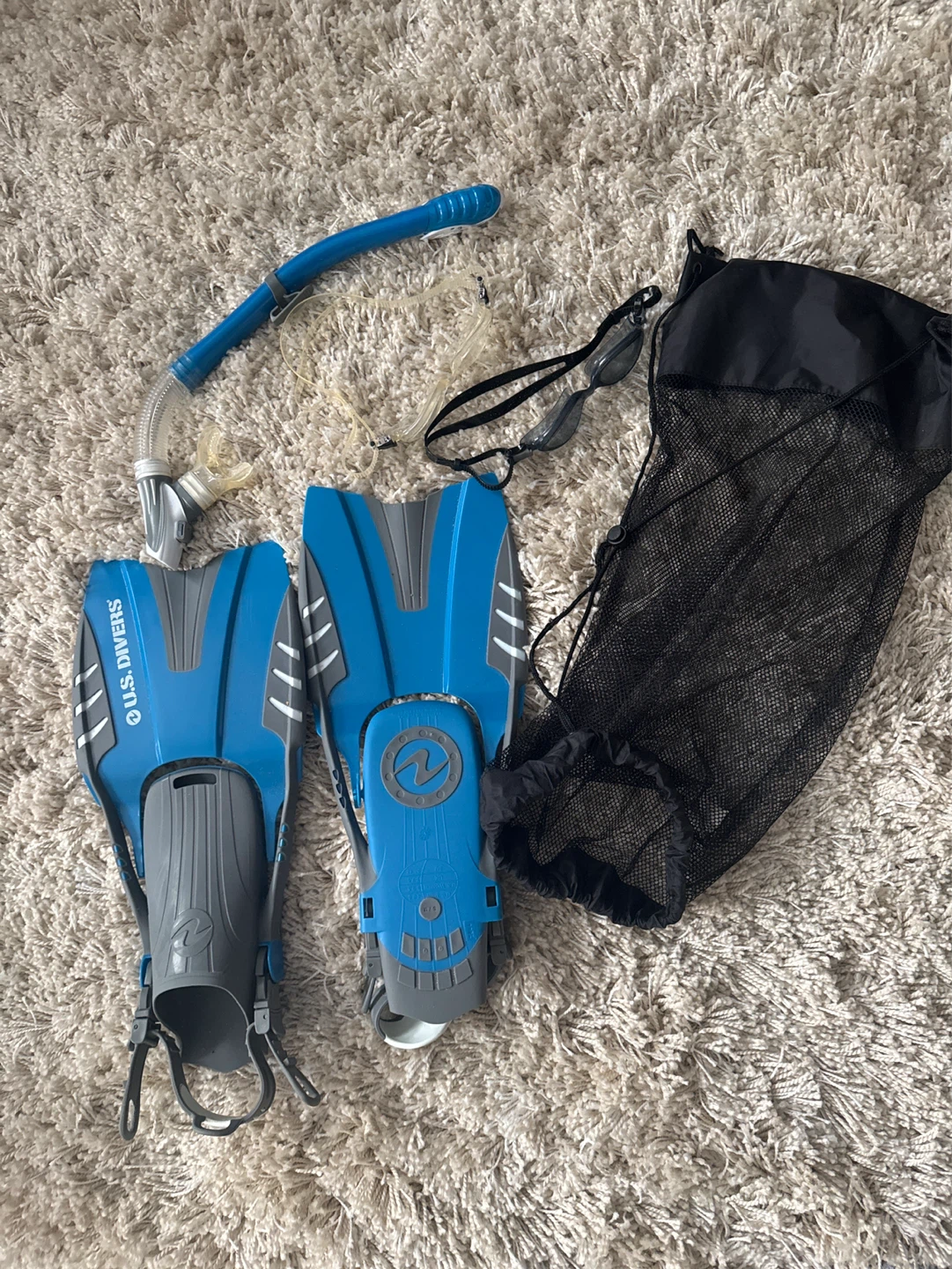 U.S. Divers Snorkel Set with Fins, Mask, and Snorkel