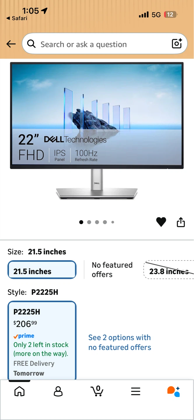 Dell P2222H Monitor 21.5 Inch