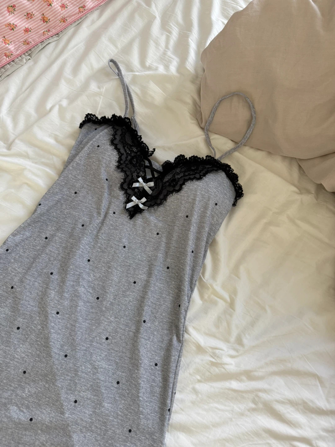 Grey polka dot slip dress - photo 2