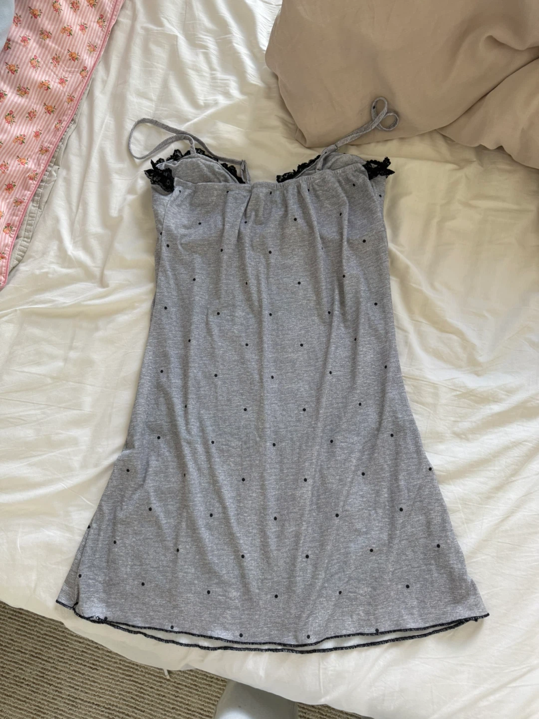 Grey polka dot slip dress - photo 3