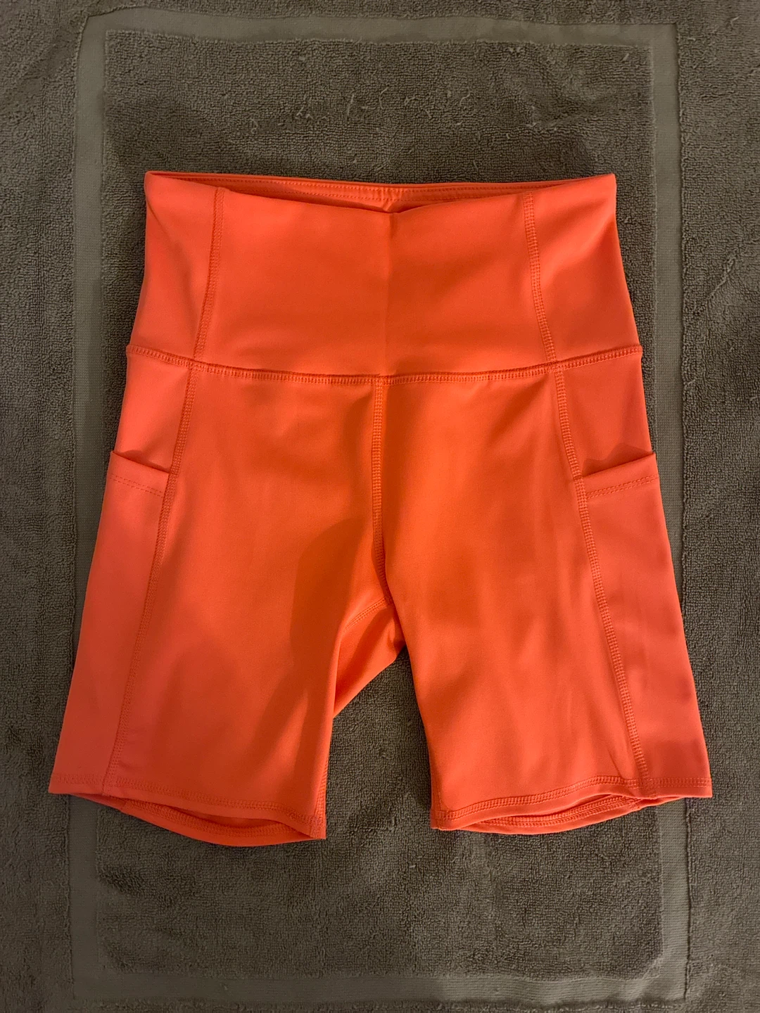 Orange Athletic Shorts with Pockets
