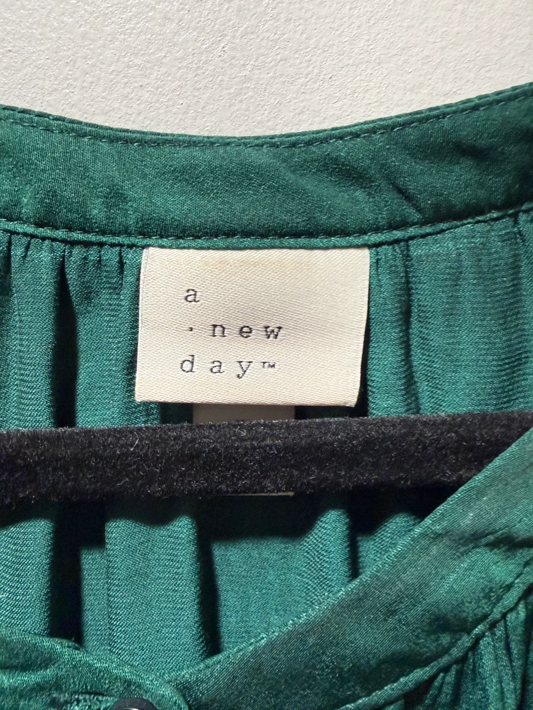 A New Day Green Button Front Blouse - Size L - photo 3