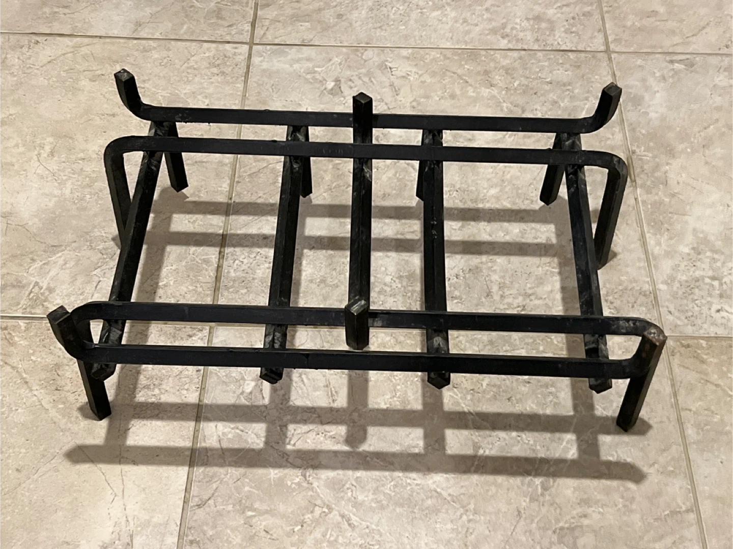 Black Metal Fireplace Log Rack