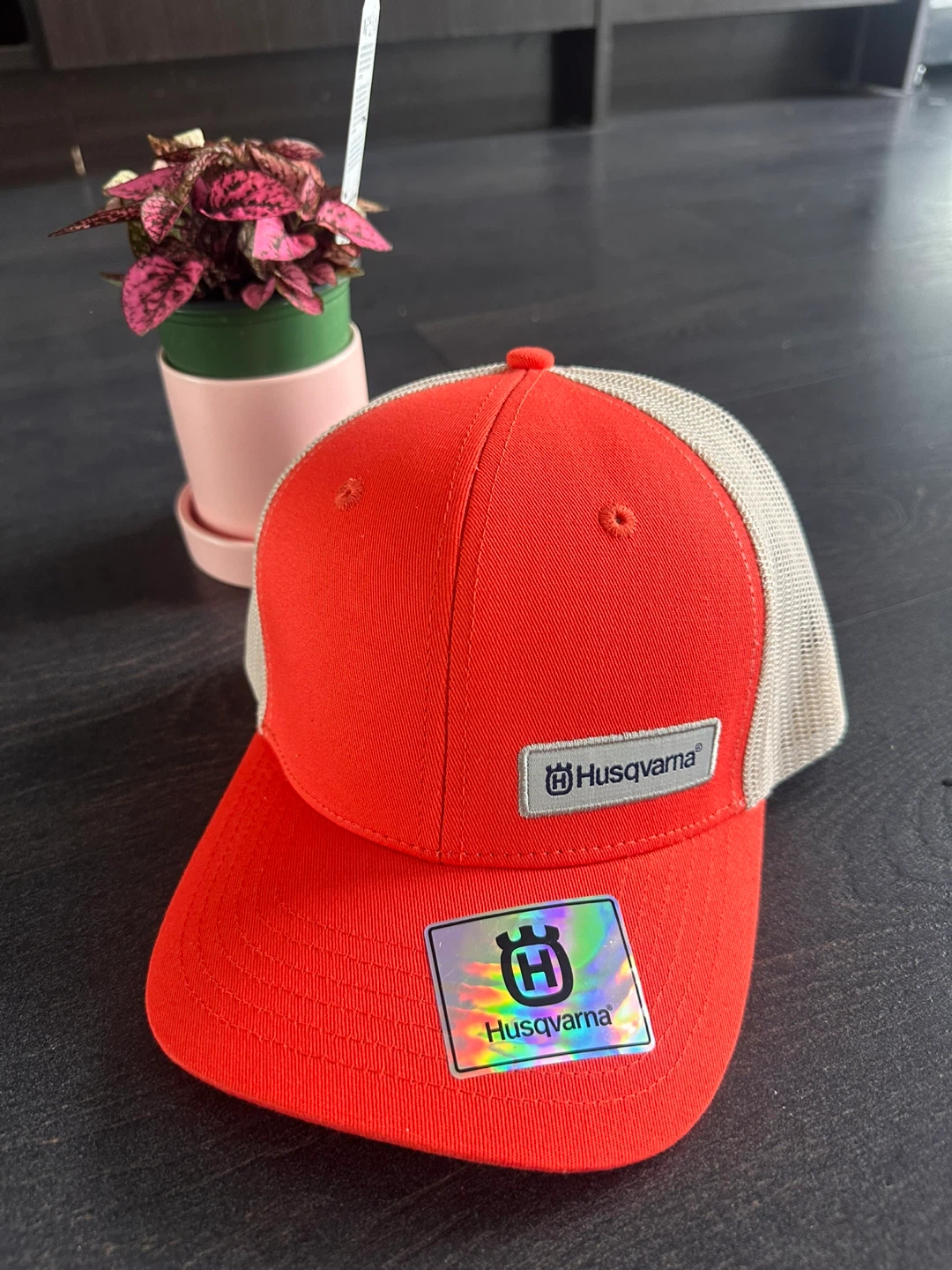 Husqvarna Orange & Tan Trucker Cap