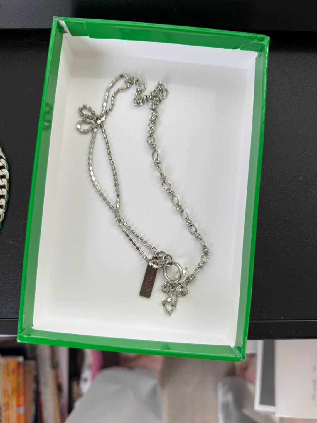 Silver Chain Necklace with Charm