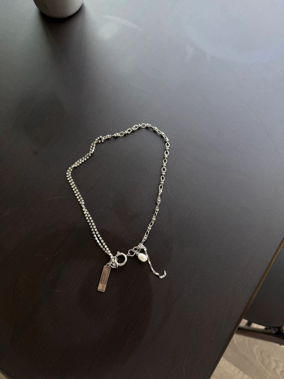 Silver Chain Necklace with Charm - photo 2