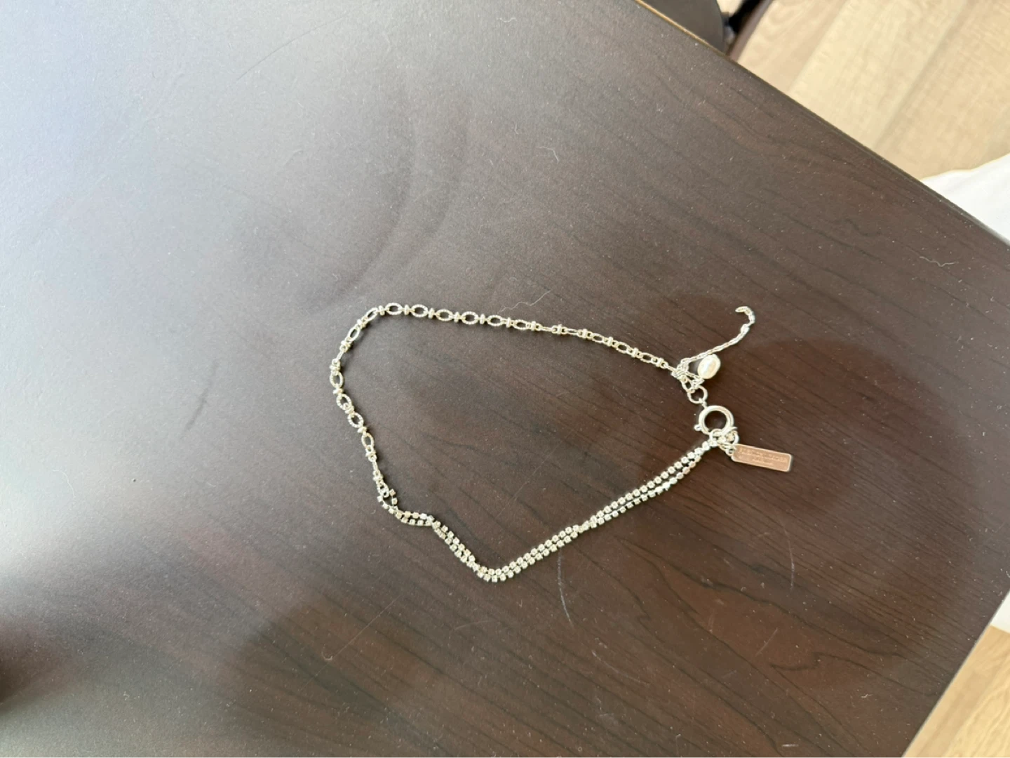 Silver Chain Necklace with Charm - photo 4