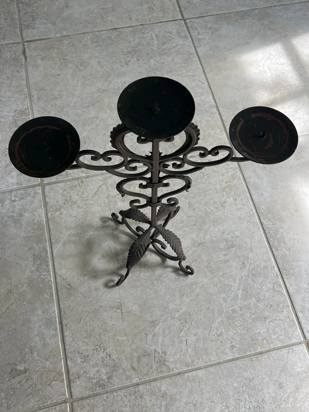 Wrought Iron 3-Candle Candelabra - photo 4