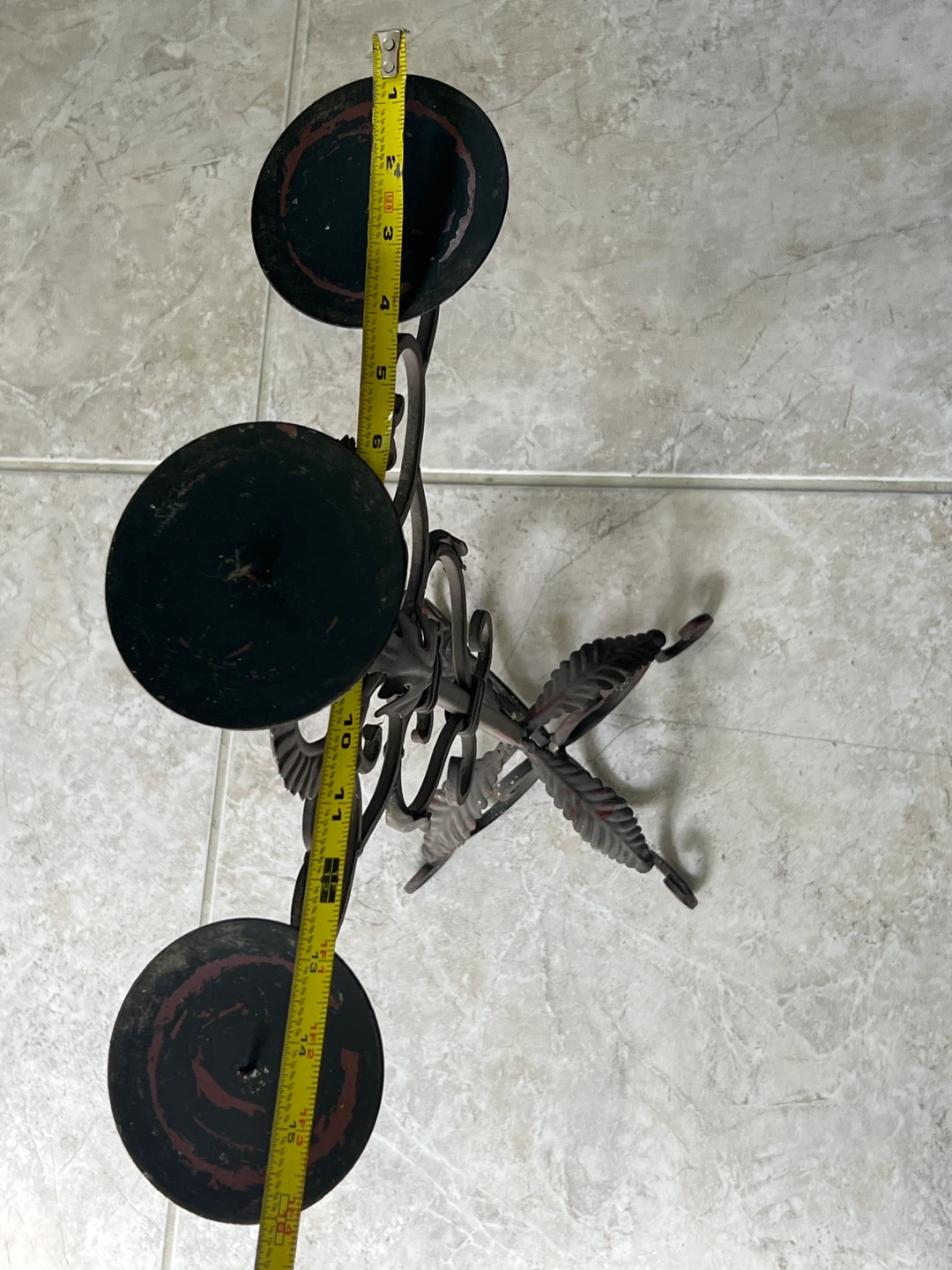 Wrought Iron 3-Candle Candelabra - photo 2