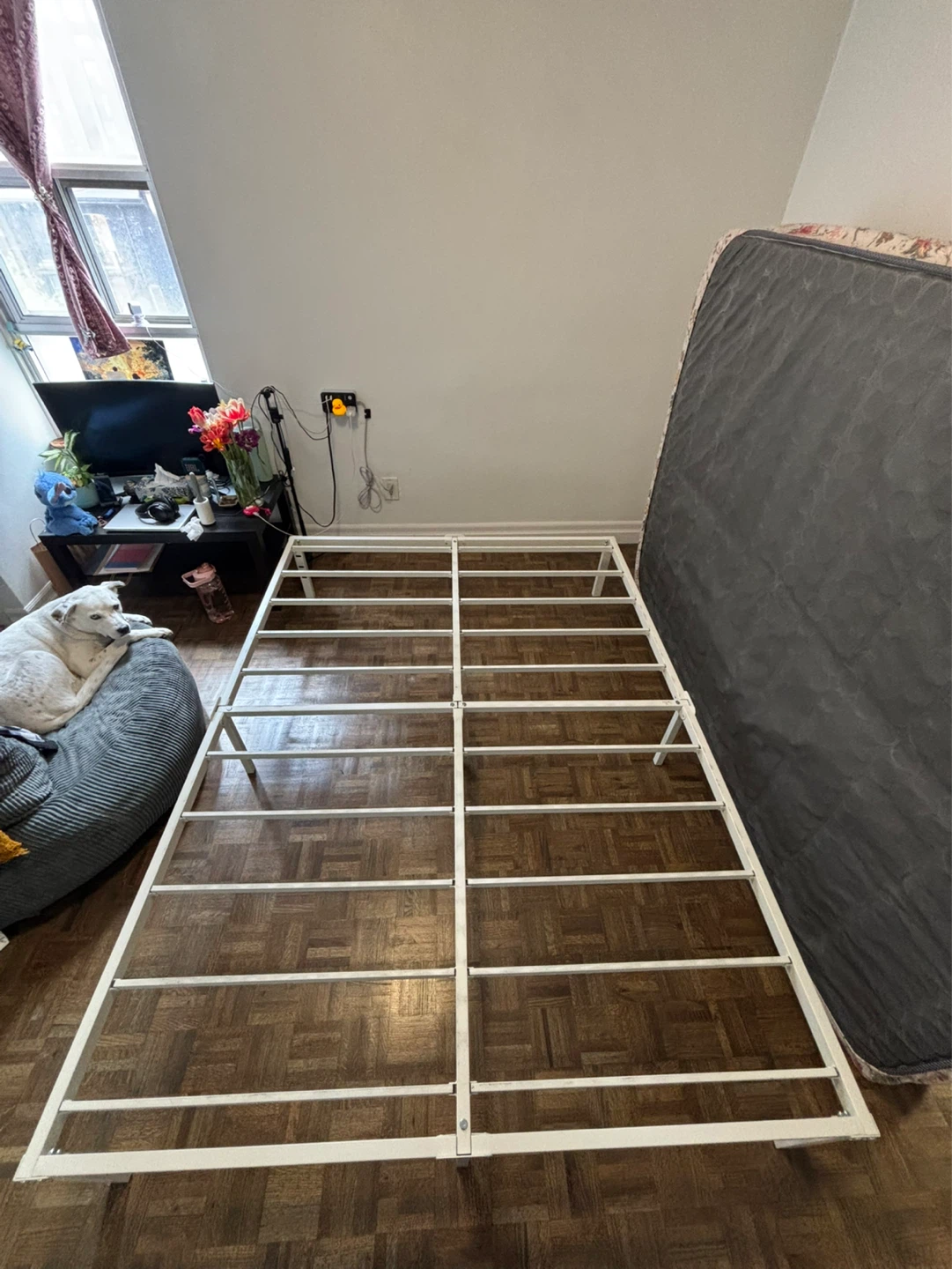 White Metal Bed Frame - photo 5