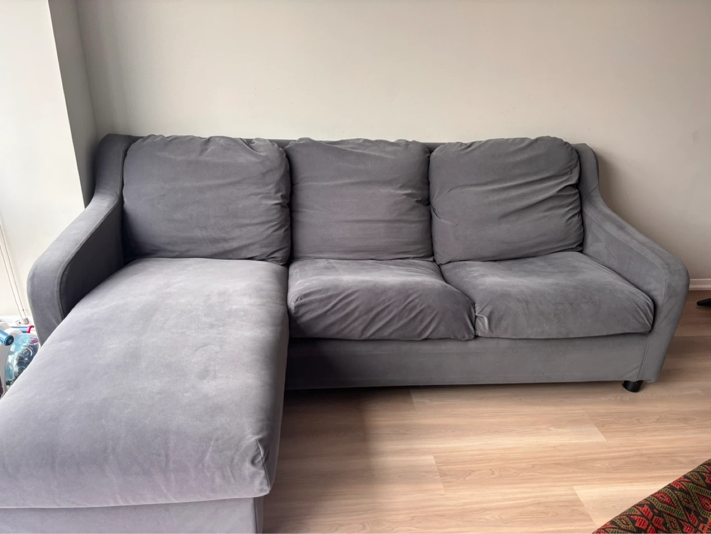 IKEA VINLIDEN Sofa with Chaise Lounge - Dark Gray