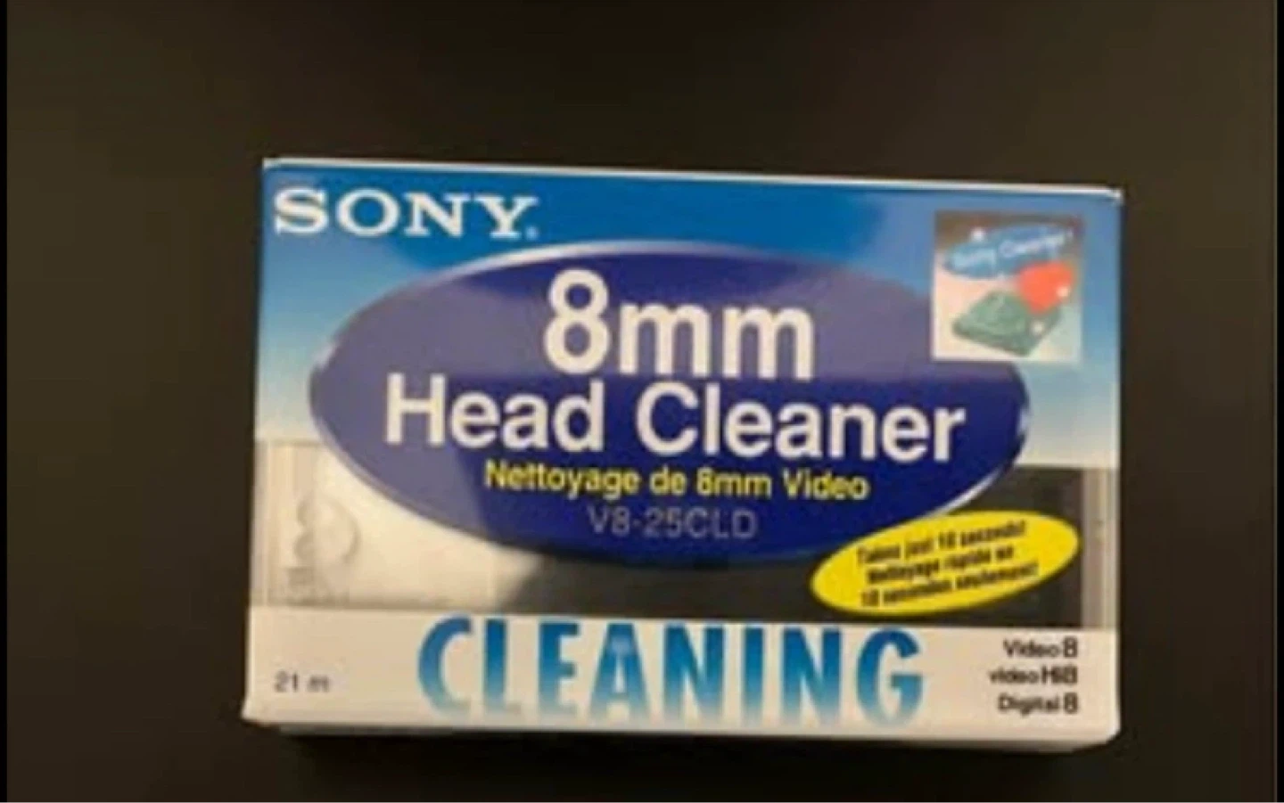 8mm Camcorder Video Head Cleaning Cassette Tape.