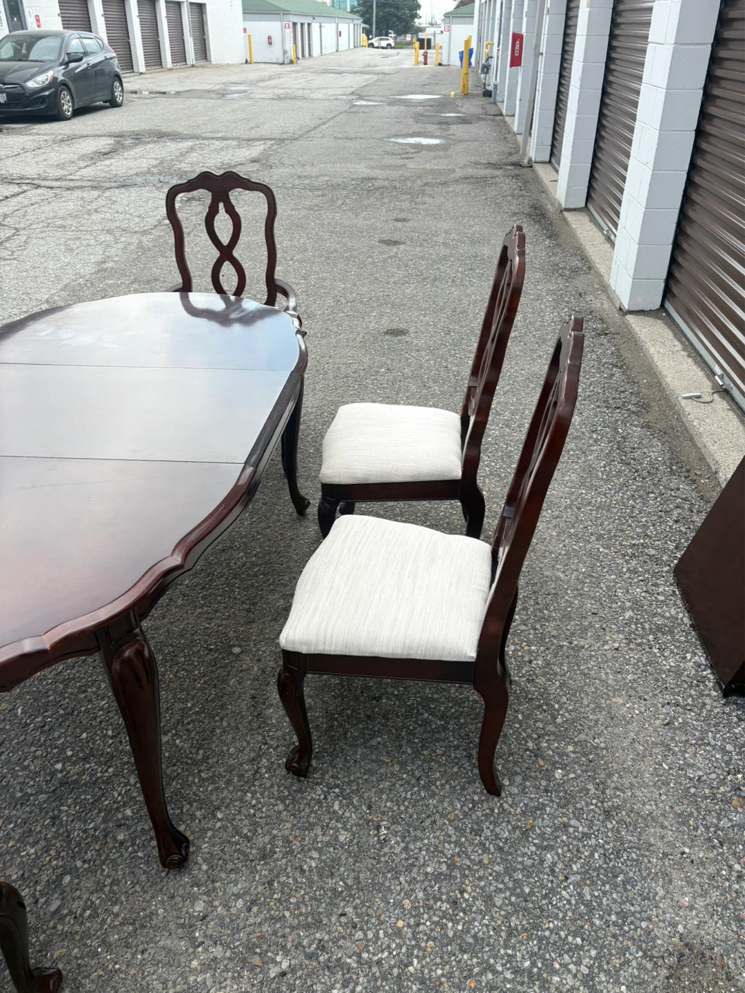 Free delivery used Wooden Dining Set with 6 Chairs - photo 2