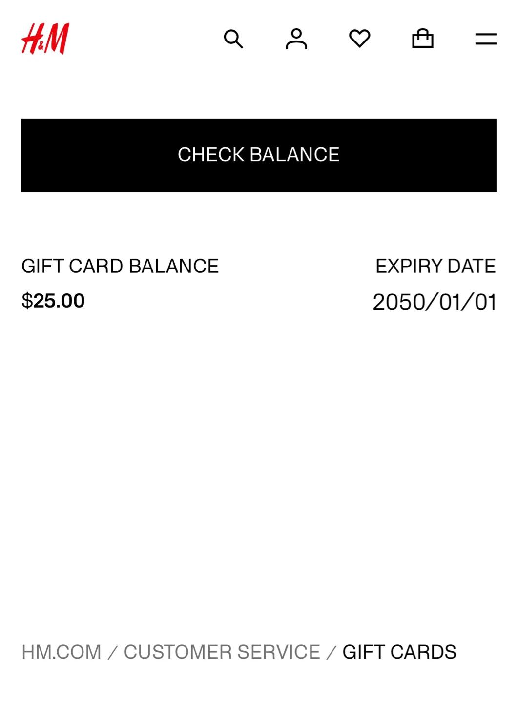 H&M Gift Card - $25 - photo 2