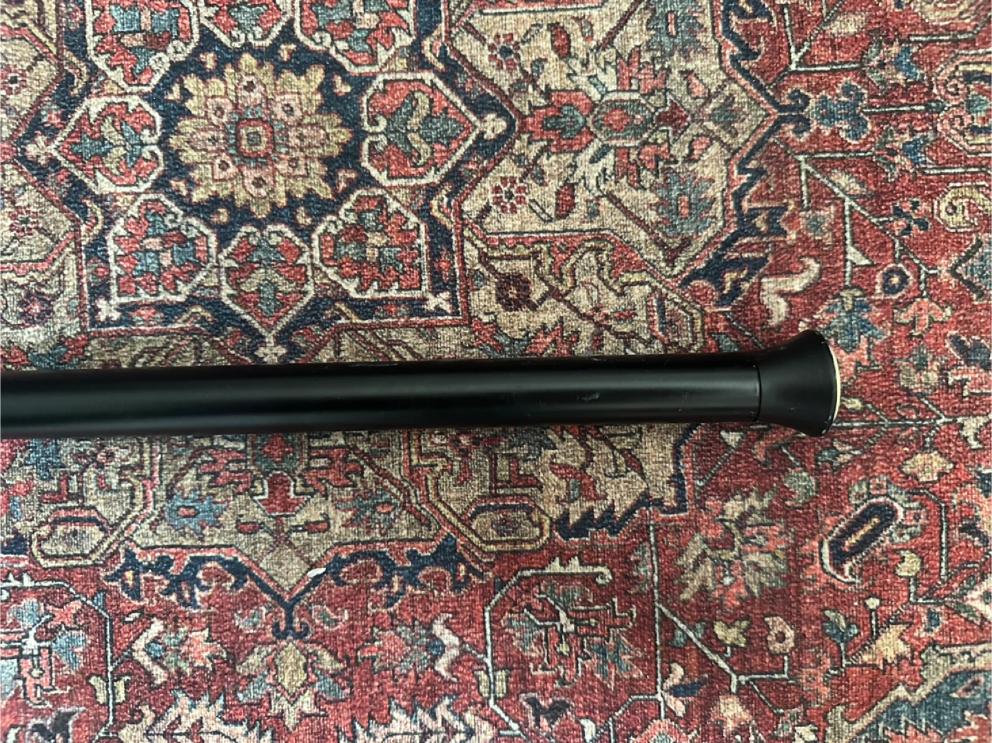 Black Adjustable Curtain Tension Rod - $10