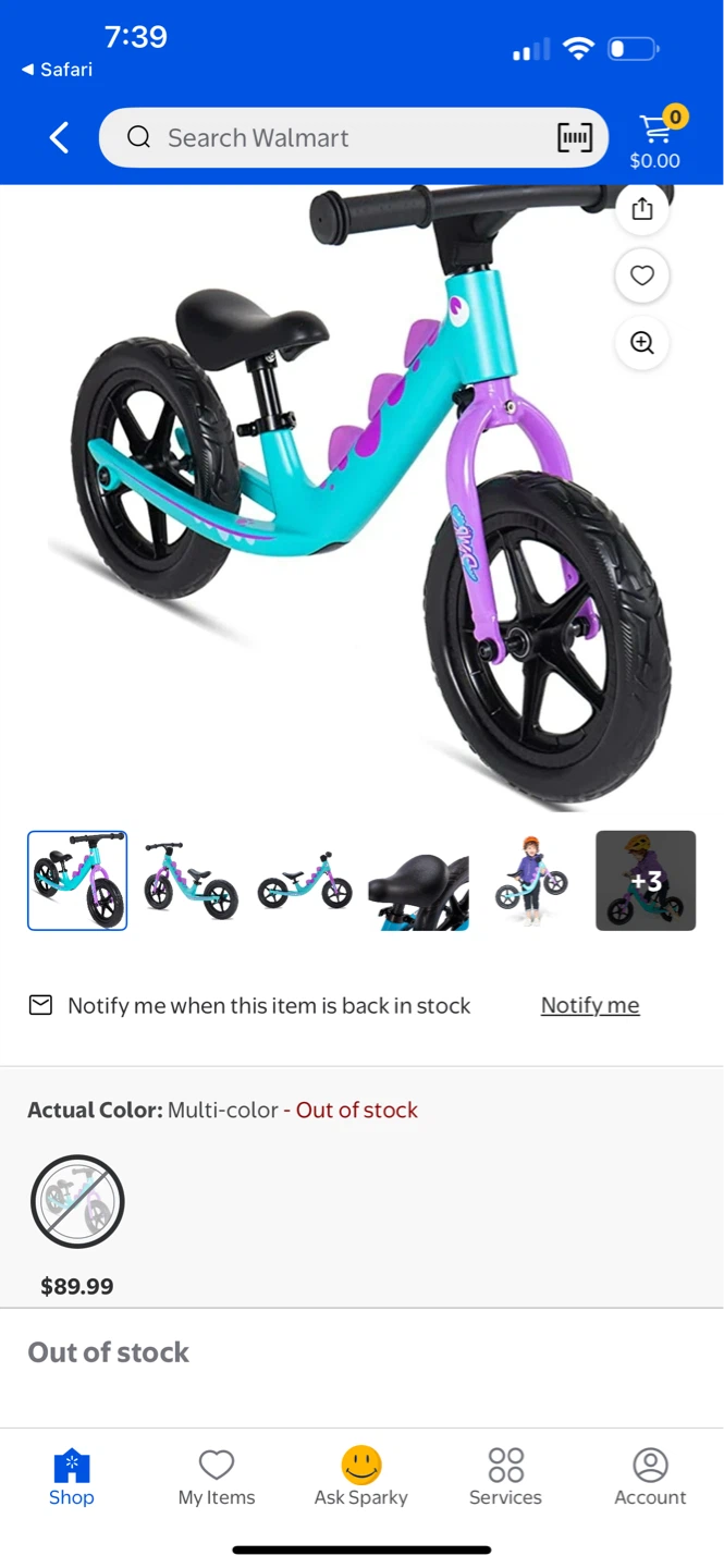 Balance Bike - Teal & Purple - photo 2