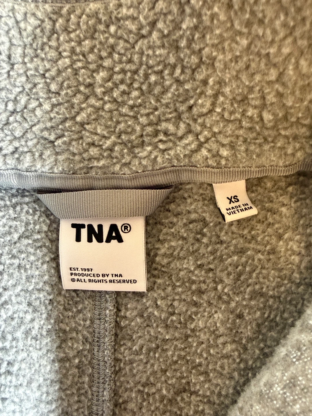 TNA Grey Fleece Quarter Zip Pullover Sweater XS - photo 2