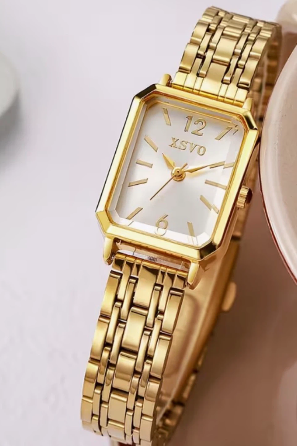 XSVO Women's Gold Tone Rectangular Watch