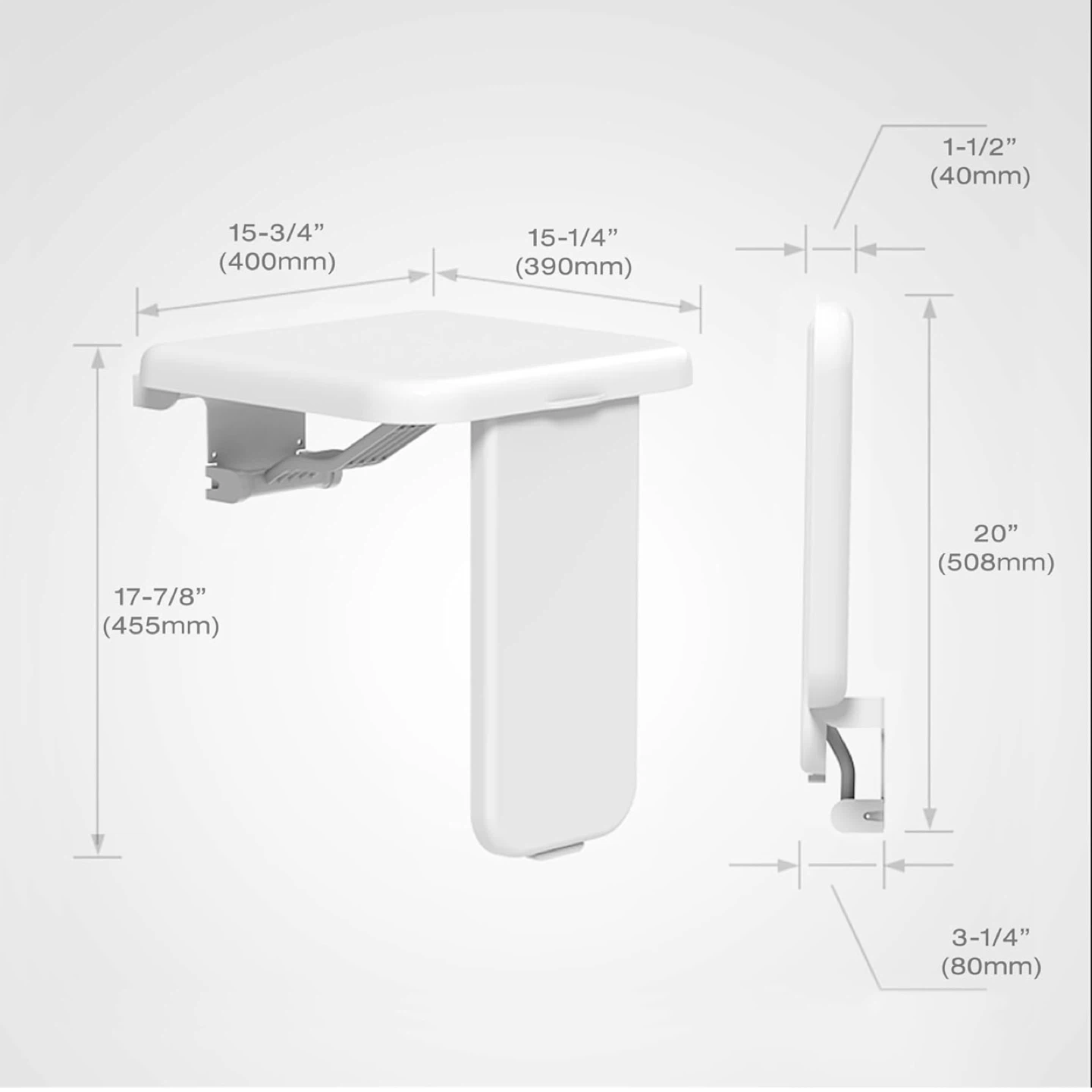 *Brand New* Folding Shower Seat Wall Mounted 400lbs - photo 2