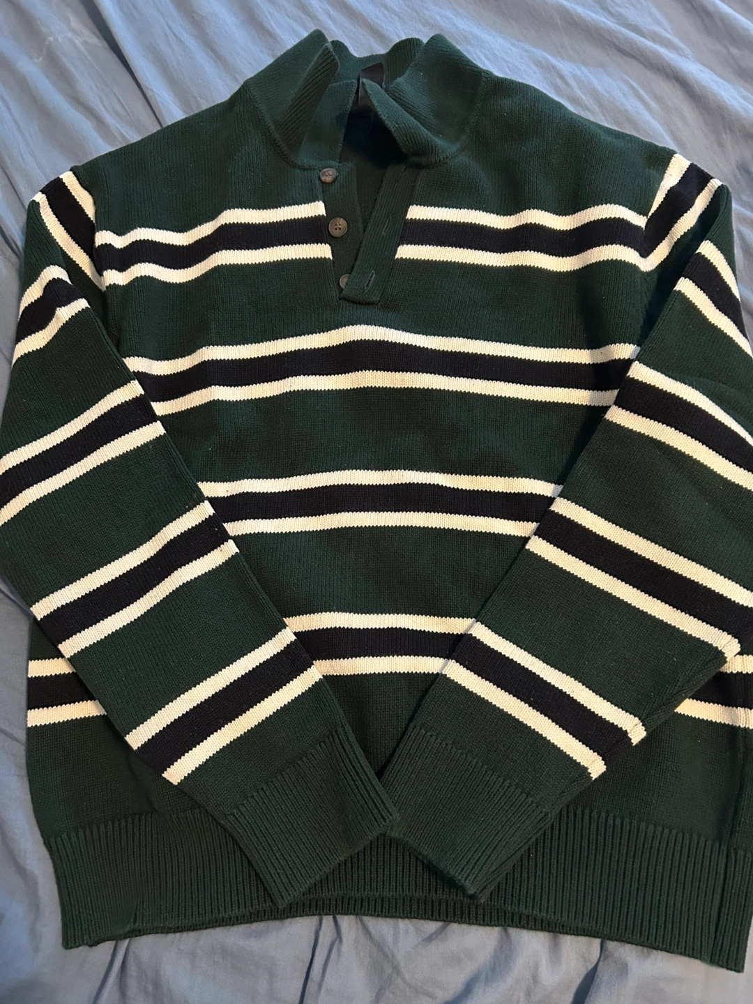 H&M Striped Mock Neck Sweater