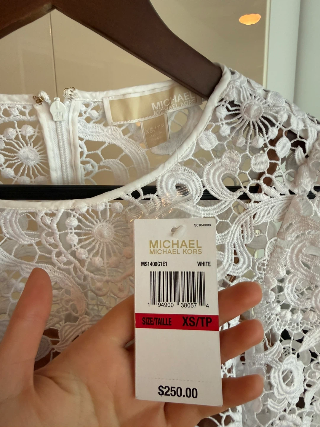 Michael Kors White Lace Cropped Blouse XS - photo 2