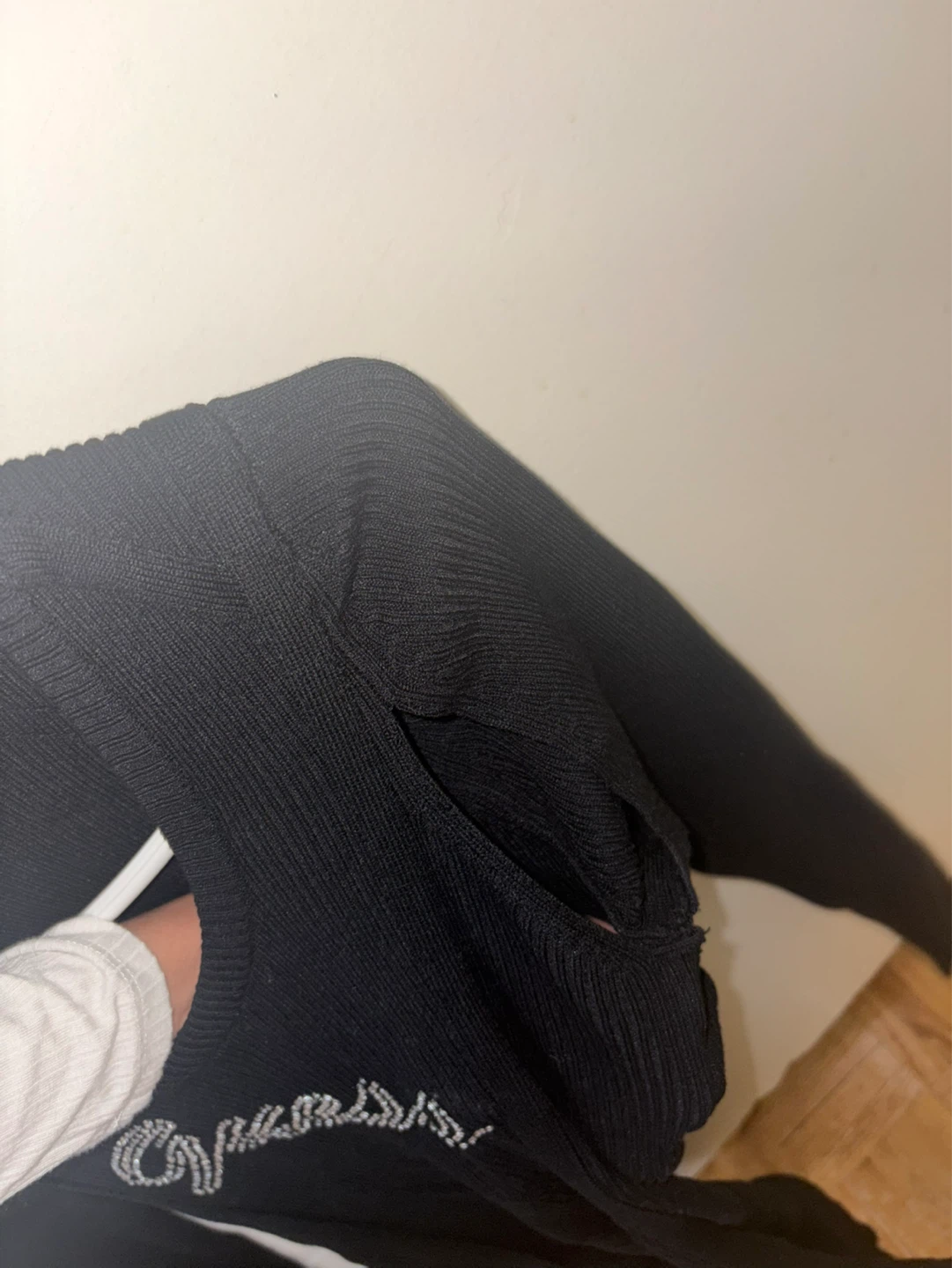 Guess Black Long Sleeve Dress with Rhinestone Logo - photo 3
