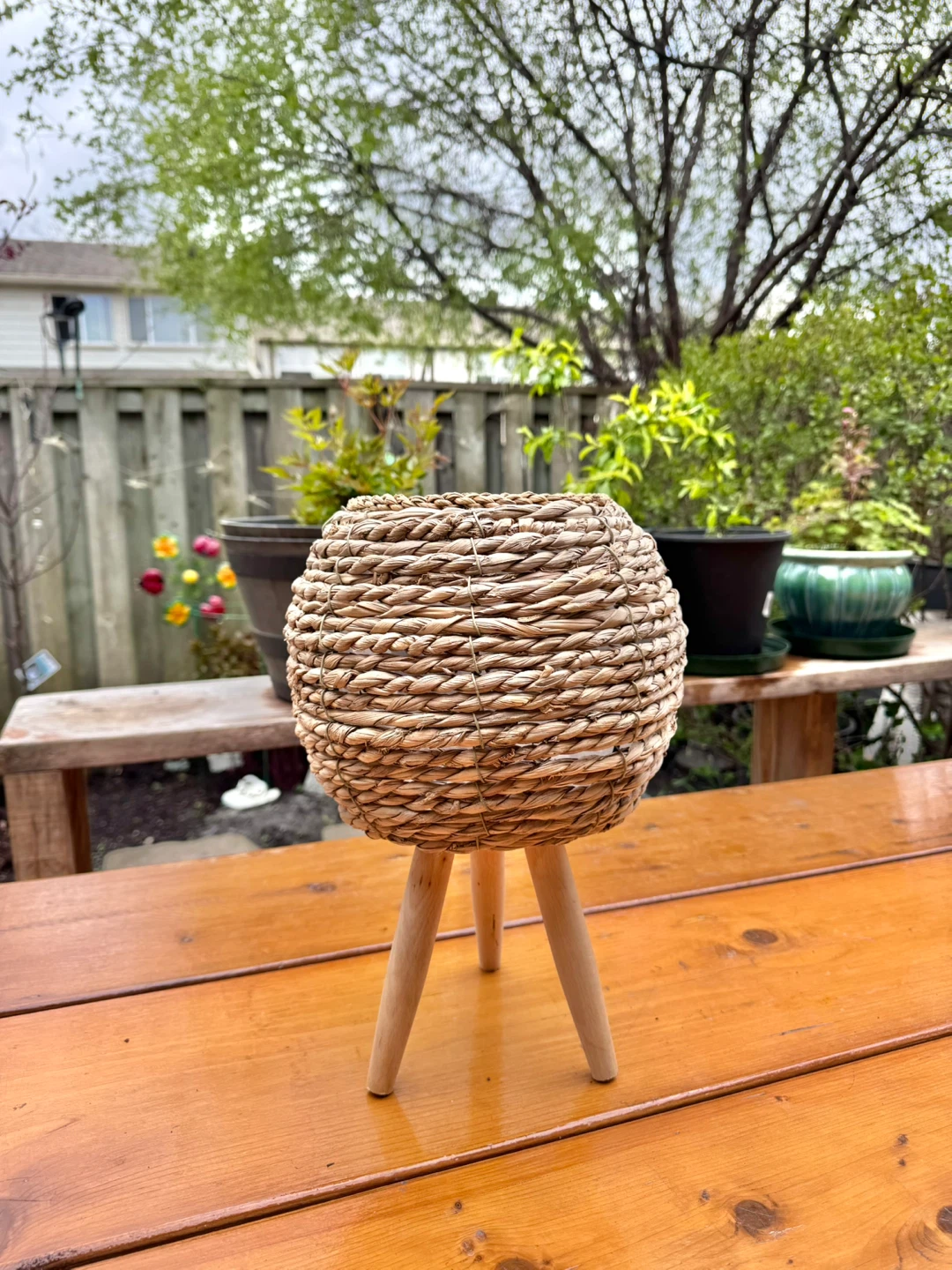 Woven Wicker Planter Plant Pot