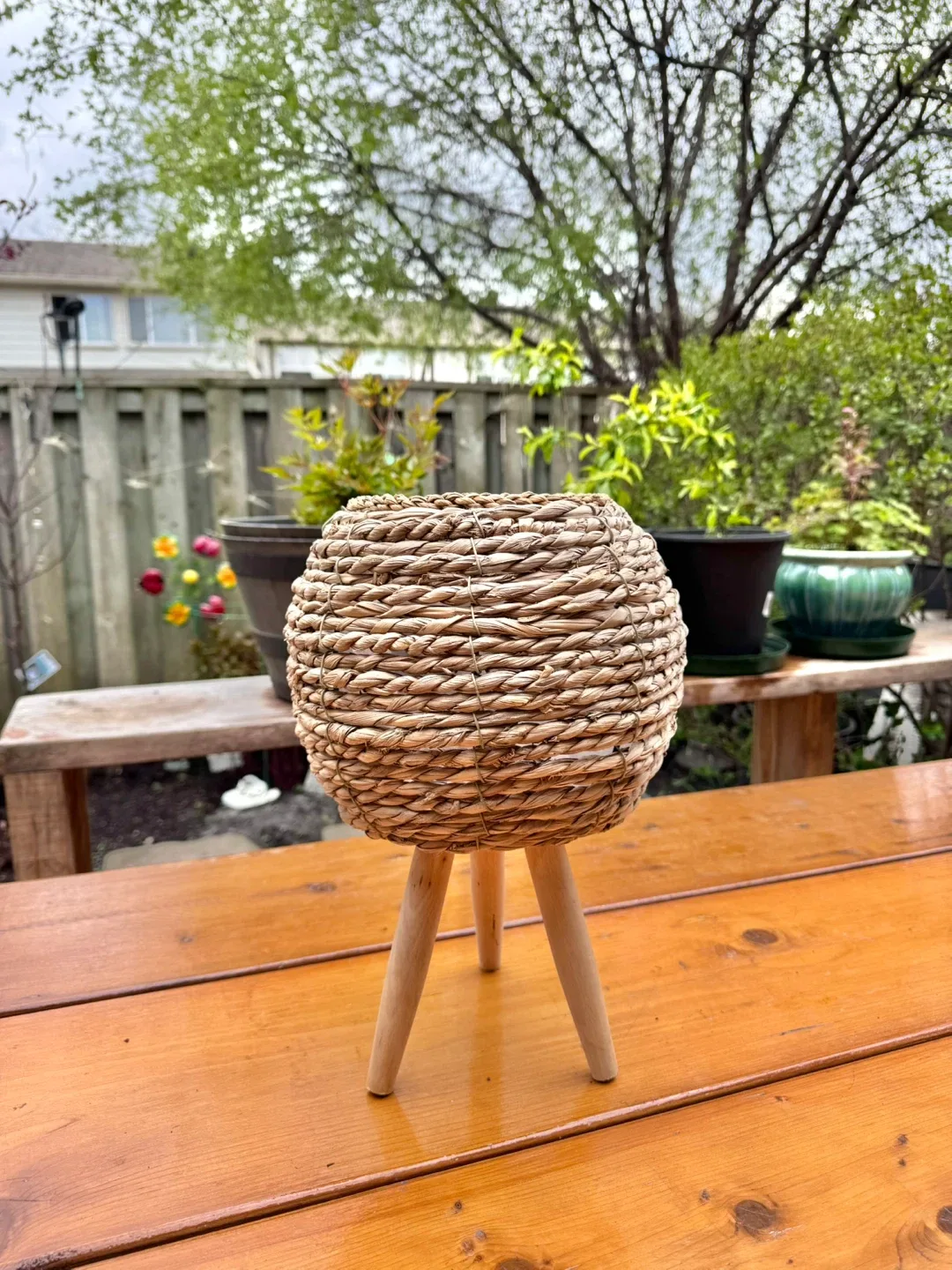 Woven Wicker Planter Plant Pot