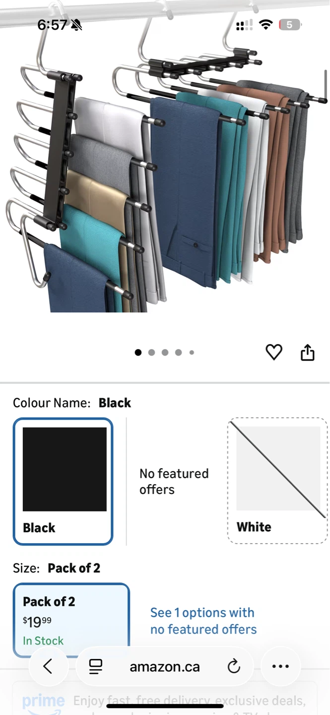 Black 2-Pack Space Saving Pants Hangers - photo 2