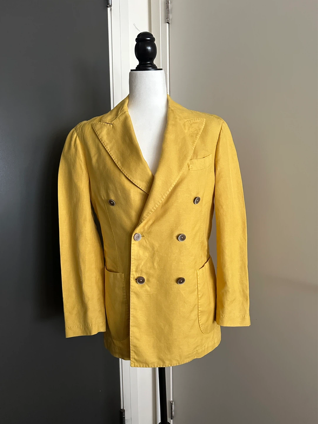Vintage 0909 Double-Breasted Blazer - Yellow