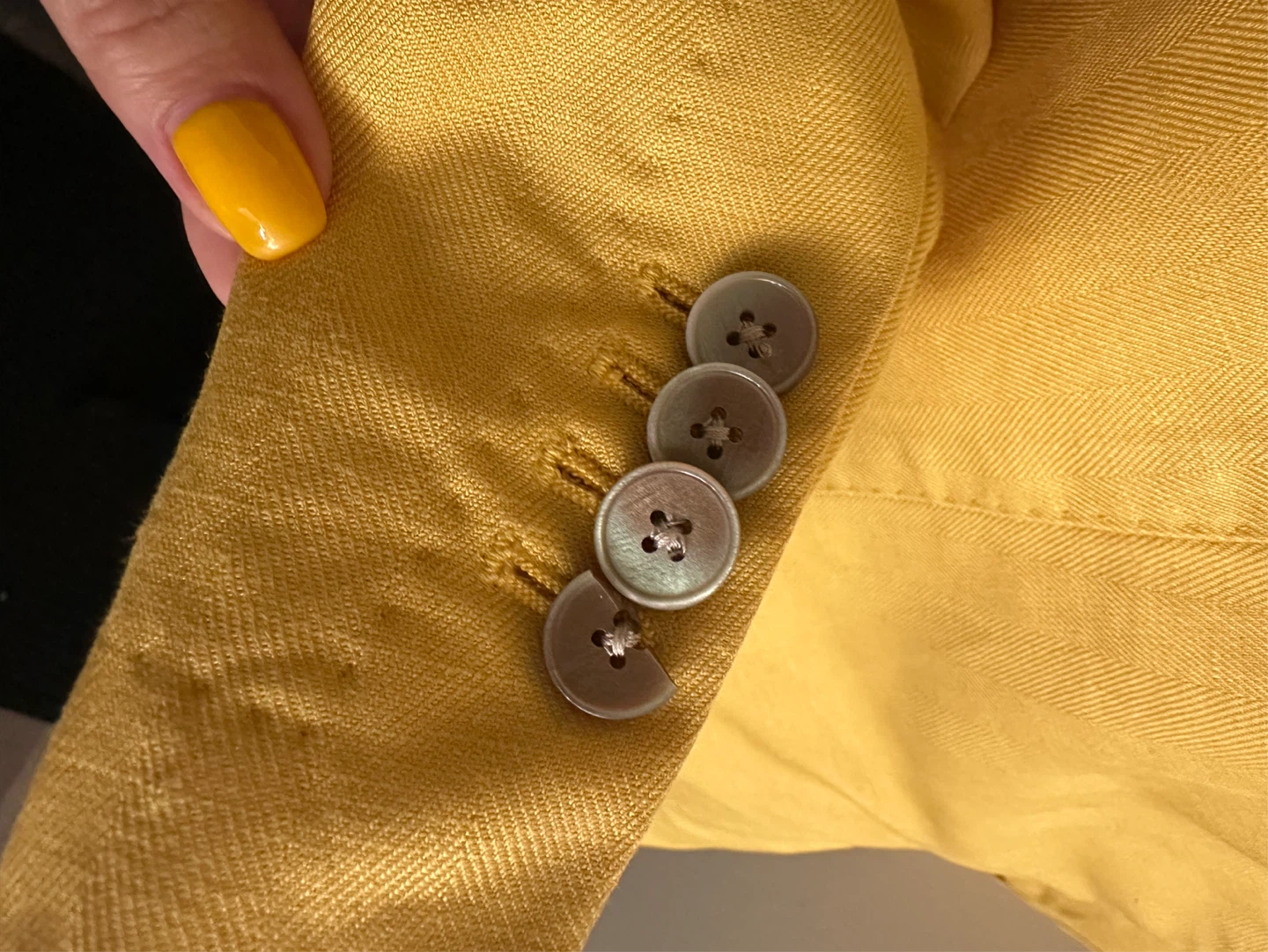 Vintage 0909 Double-Breasted Blazer - Yellow - photo 3