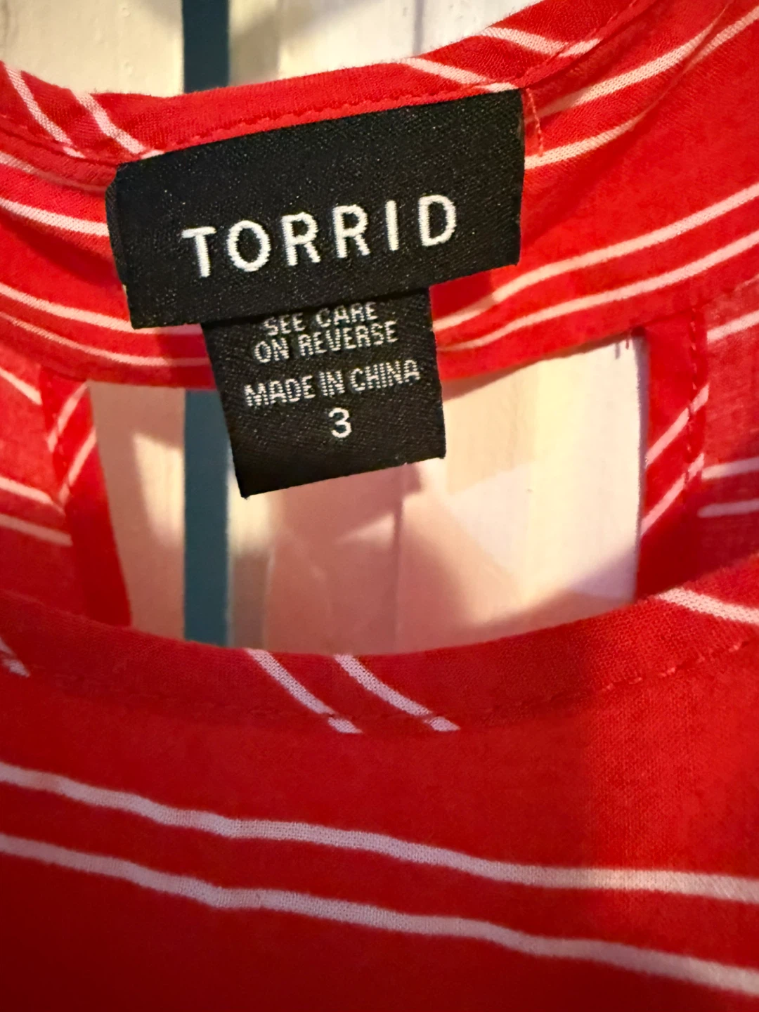 Torrid Red & White Striped Top - Size 3 - photo 2