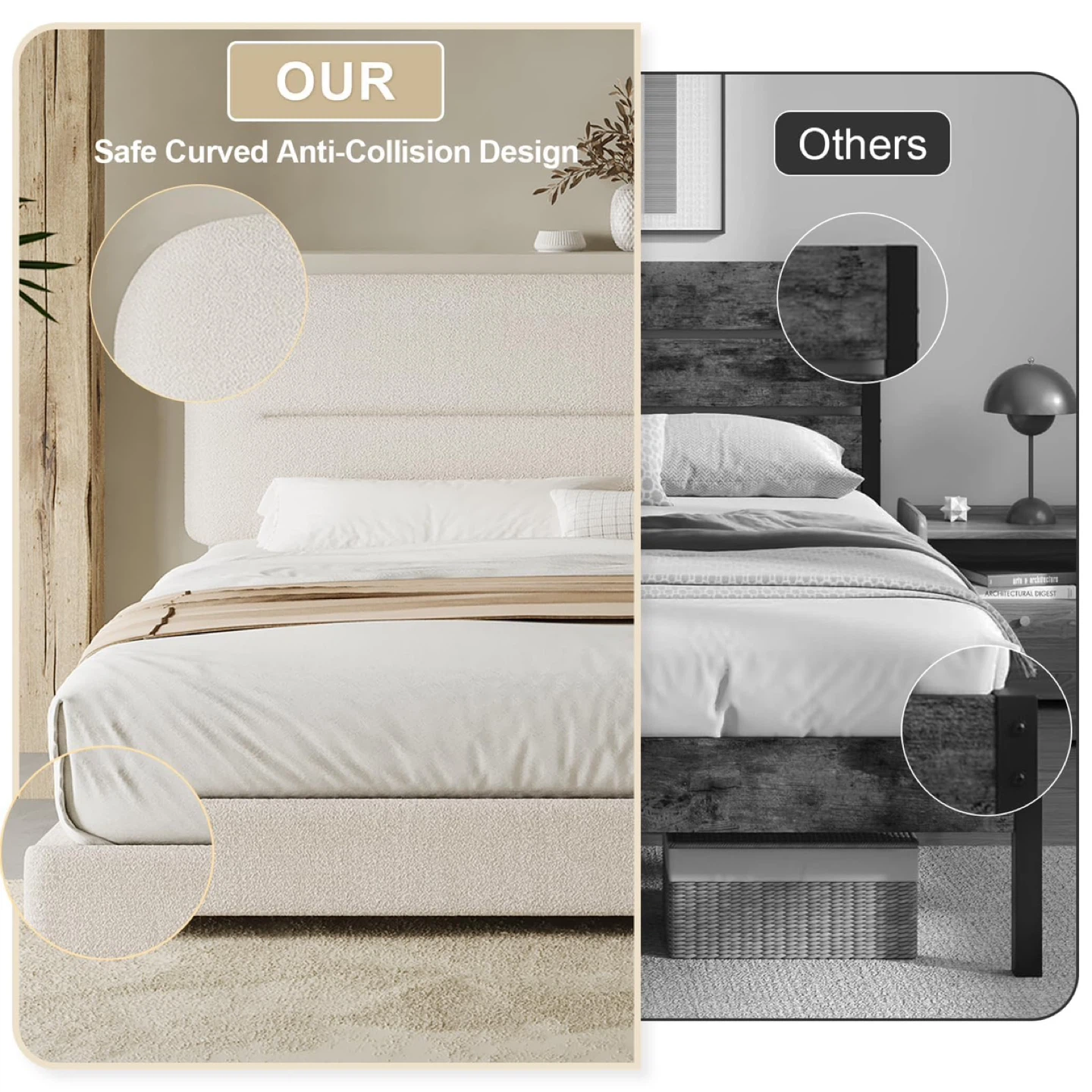 HOMBCK Queen Bed Frame with Headboard - photo 4