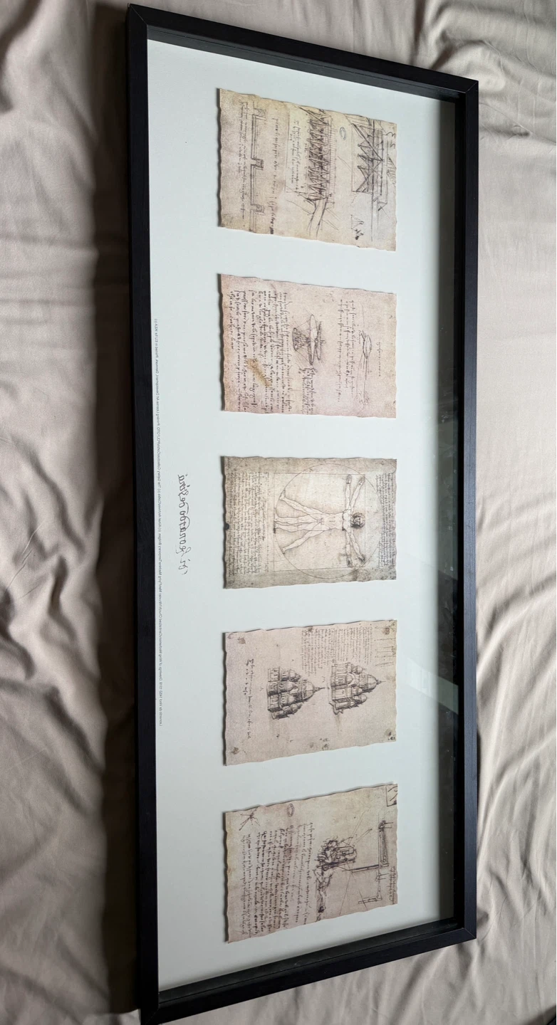 Leonardo da Vinci Sketch Wall Art Frame - photo 2